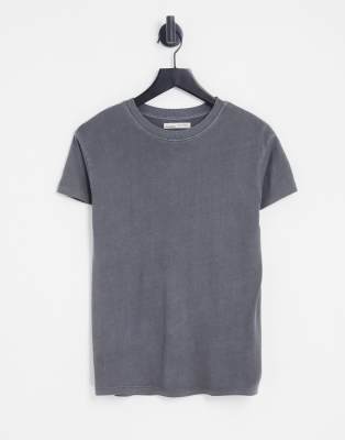 Pull&Bear basic oversized t-shirt in washed black | ASOS