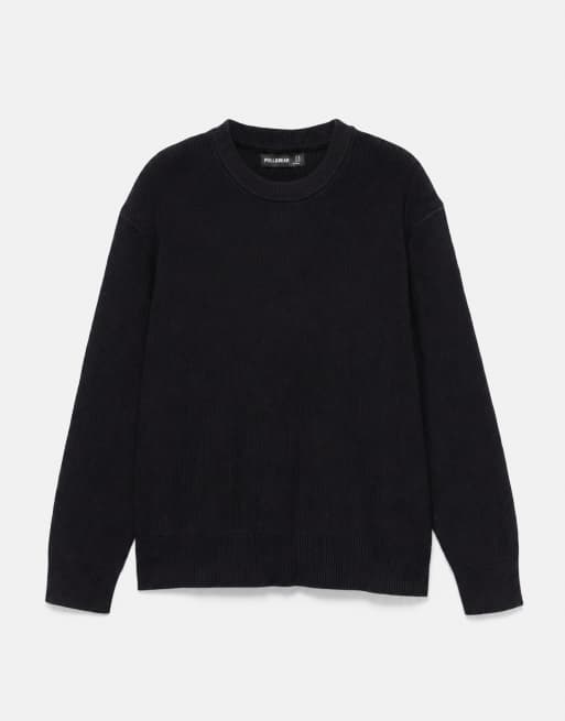 Pull&Bear Basic-Pullover in Schwarz, 5 von 7