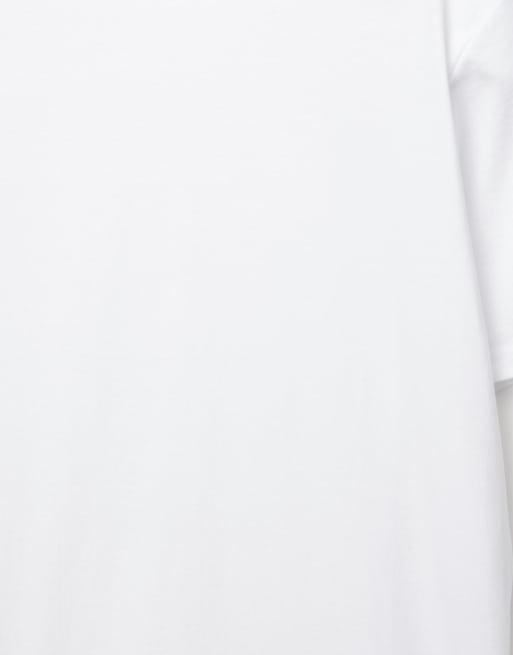 Pull&Bear Basic short sleeve cotton t-shirt in white, 6 of 7