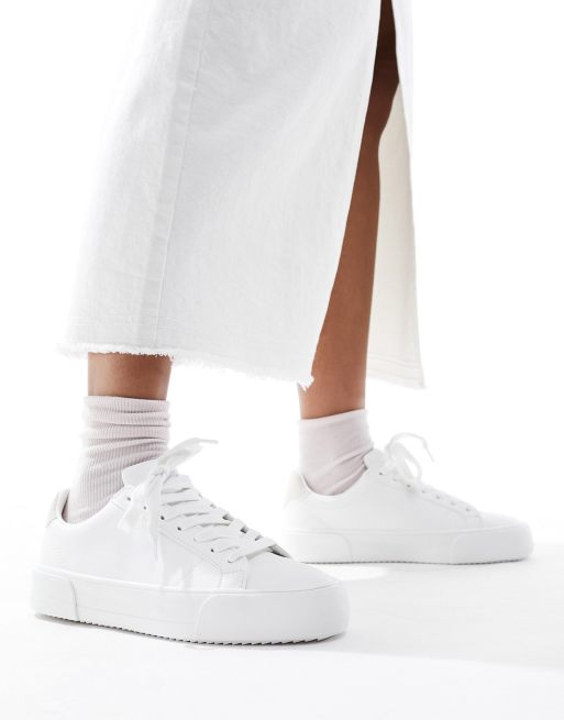 Pull&Bear basic sneakers in white ASOS