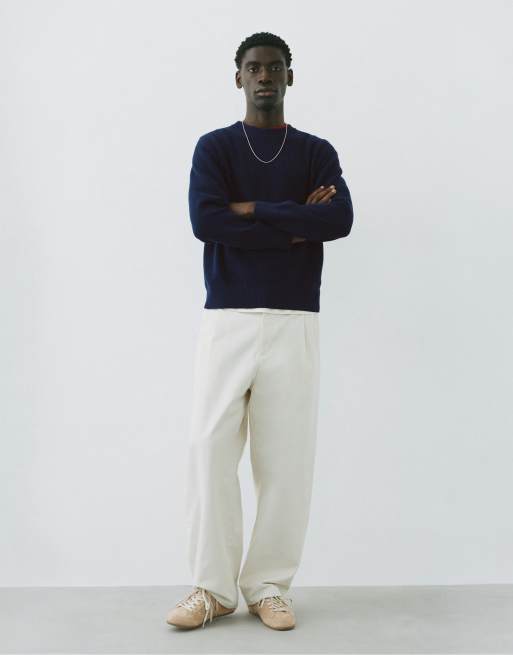 Pull&Bear Basic striktrøje i navy, 4 af 7