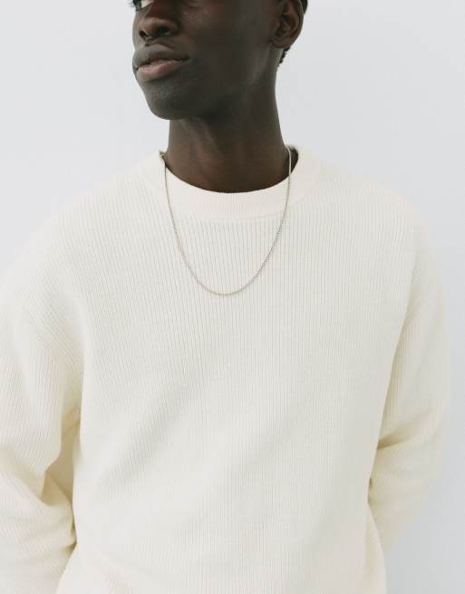 Pull&Bear Basic striktrøje i råhvid, 3 af 7