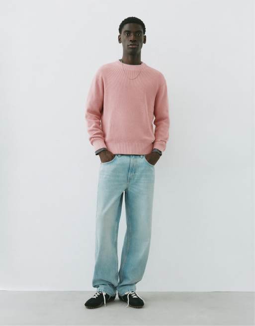 Pull&Bear Basic striktrøje i rosa pink, 4 af 7