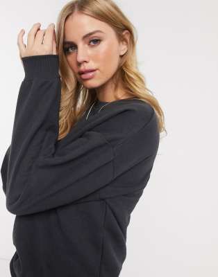 Pull&Bear - Basic sweater in donkergrijs