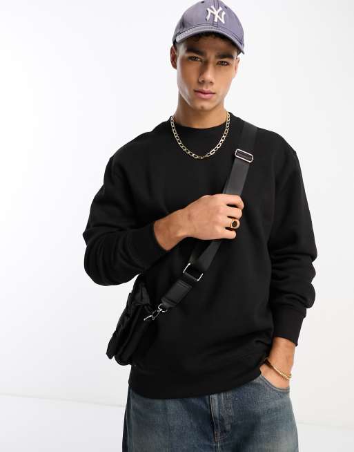 Pull&Bear basic sweatshirt in black | ASOS