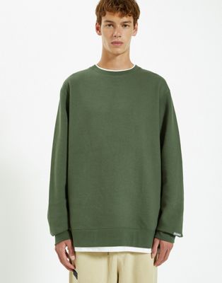 Pull&Bear basic sweatshirt in khaki