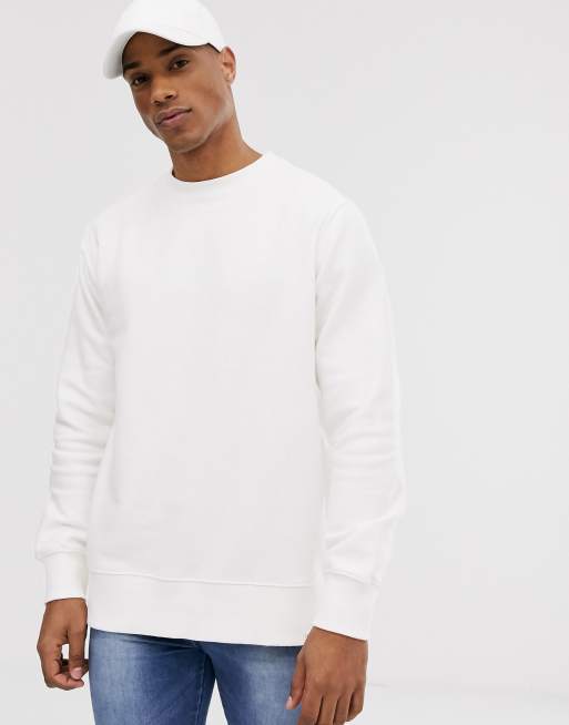 Pull Bear basic sweatshirt in white