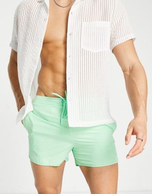 Pull&Bear basic swim shorts in light green