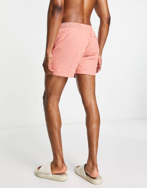 Pull Bear basic swim shorts in salmon LPINK