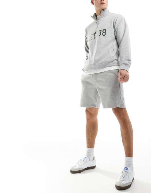 Pull&Bear – Basic – Szare szorty z dżerseju