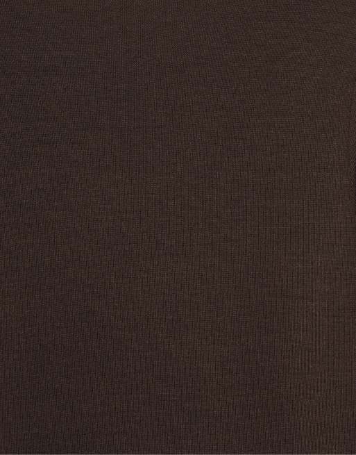 Pull&Bear Basic T-shirt con collo finto marrone, 6 di 7