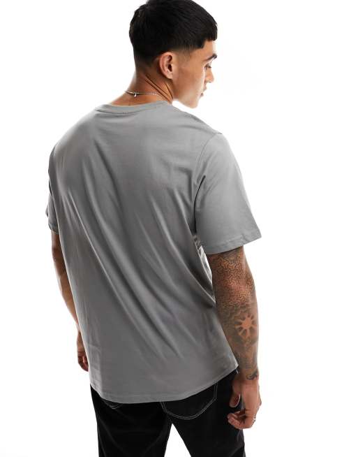 Pull&Bear - Basic t-shirt in grijs, 4 van 4