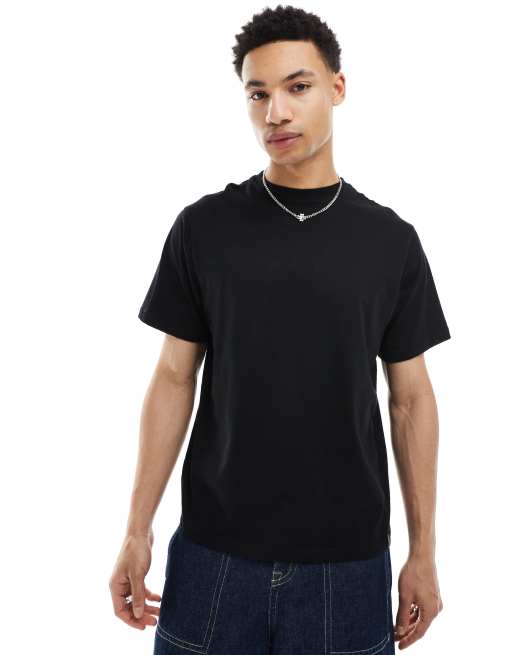 Pull&Bear – Basic-T-Shirt in Schwarz 