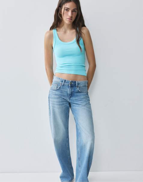 Pull&Bear Basic tanktop i lyseblå - view 1