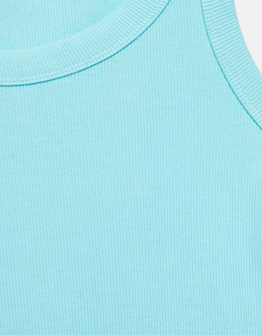 Pull&Bear basic tanktop in lichtblauw, 3 van 7