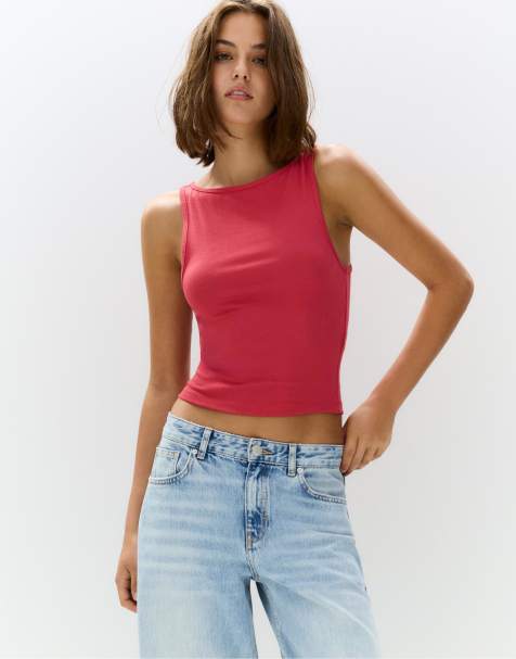Pull&Bear – Basic-Tanktop in Rosa - view 1