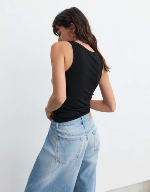 Pull&Bear – Basic-Tanktop in Schwarz, 2 von 7