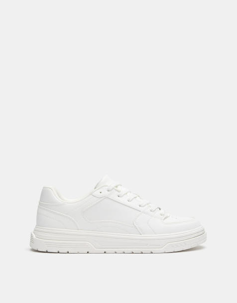 Pull&Bear Basic trainers in white - view 1