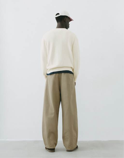 Pull&Bear basic tröja i off white, 2 av 7