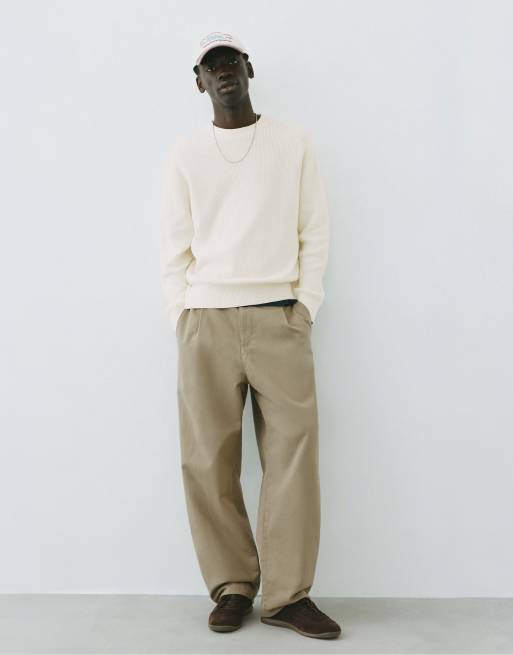 Pull&Bear basic tröja i off white, 4 av 7