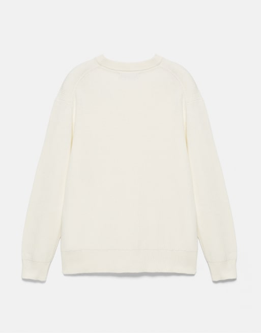 Pull&Bear basic tröja i off white, 7 av 7