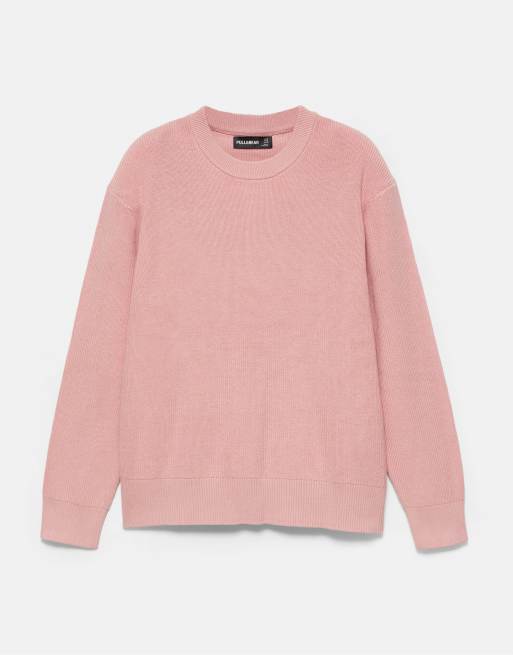 Pull&Bear basic tröja i rosapink, 5 av 7