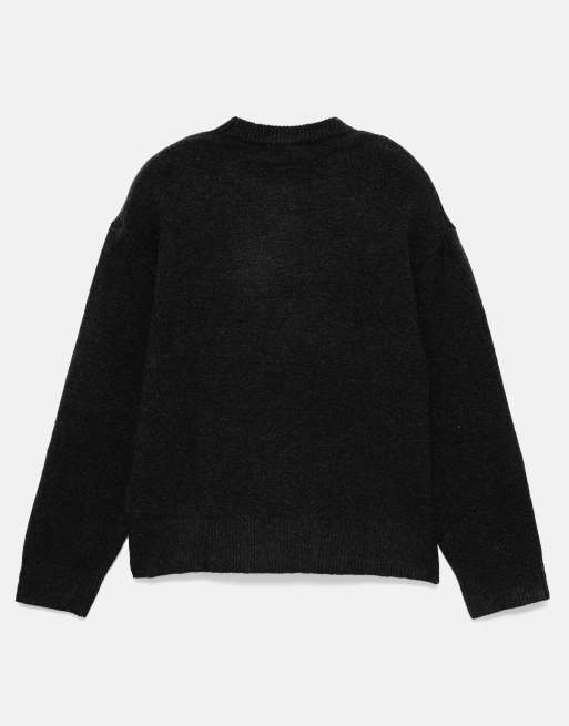 Pull&Bear basic tröja med rund halsringning i svart, 7 av 7
