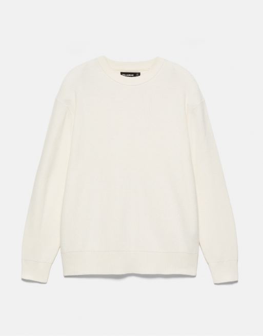 Pull&Bear basic trui in gebroken wit, 5 van 7