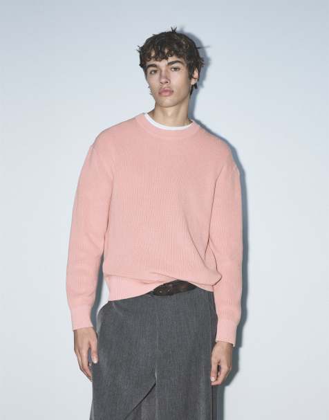 Pull&Bear basic trui in rozerood - view 1