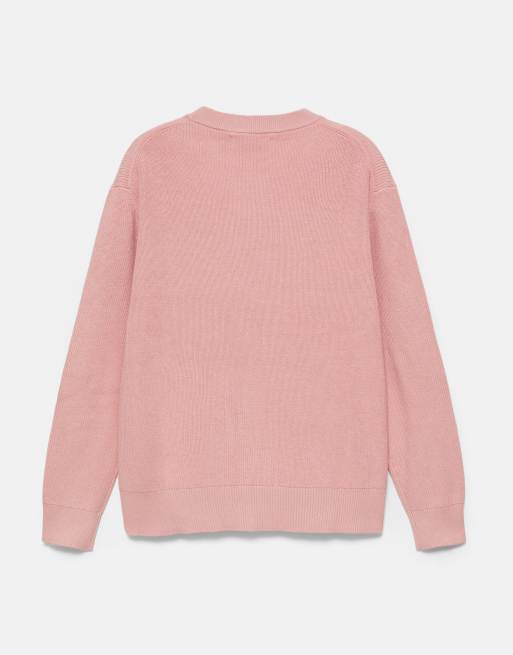 Pull&Bear basic trui in rozerood, 7 van 7