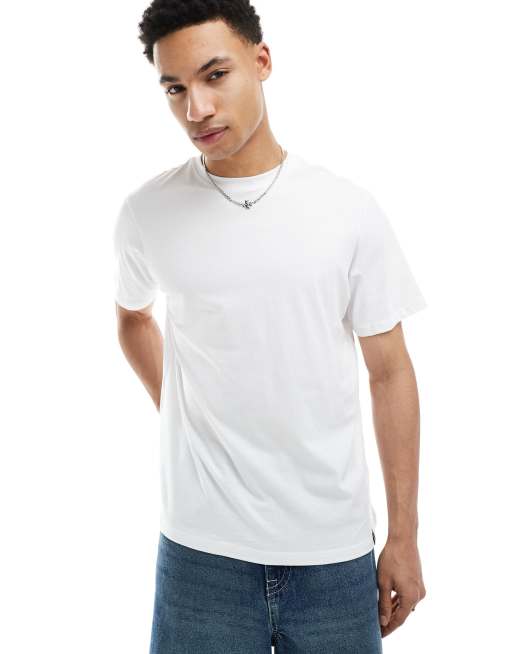 Pull&Bear – Basic – Vit t-shirt