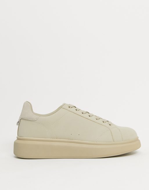 Pull&Bear - Baskets à semelle chunky - Beige