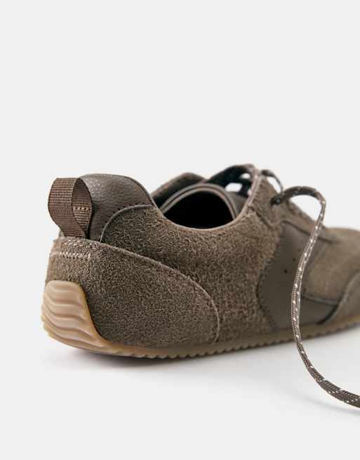 Pull&Bear baskets barefoot en cuir marron, 3 de 5