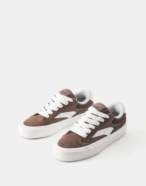 Pull&Bear baskets en cuir marron, 2 de 4