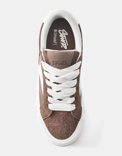 Pull&Bear baskets en cuir marron, 3 de 4