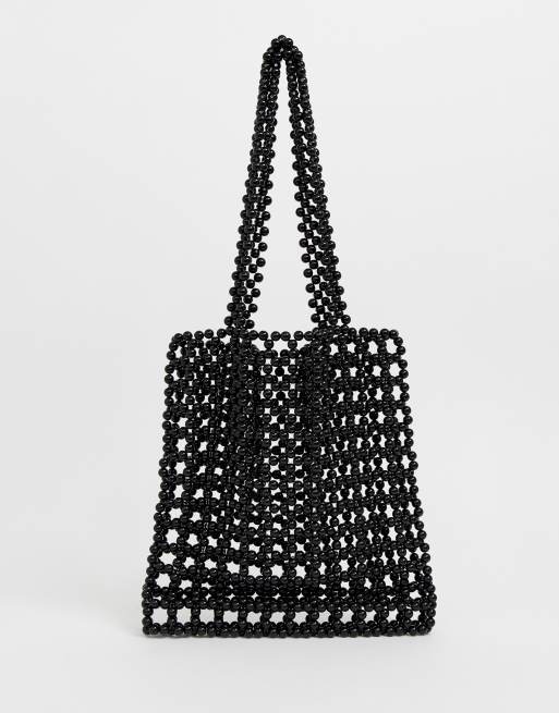 Beaded best sale bag black