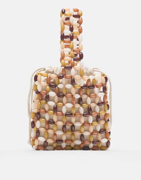 Pull&Bear Beaded top handle bag in multicoloured - view 1