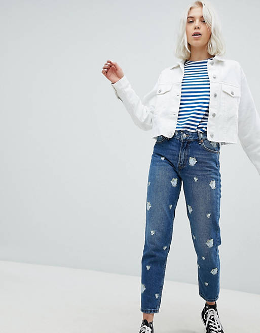 Pull&Bear Beauty And The Beast Mom Jeans | ASOS