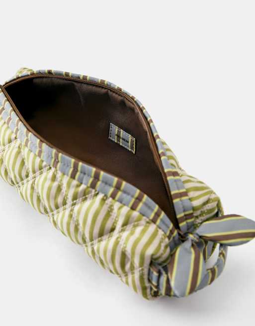 Pull&Bear beauty-case imbottito a righe verde, 4 di 4