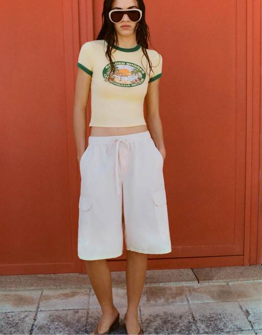 Pull&Bear – Beige bermudashorts i cargostil, 5 av 7