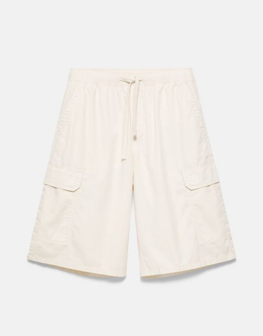 Pull&Bear – Beige bermudashorts i cargostil, 6 av 7