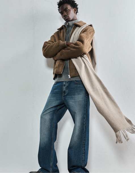 Pull&Bear - Beige blødt tørklæde med frynser - view 1