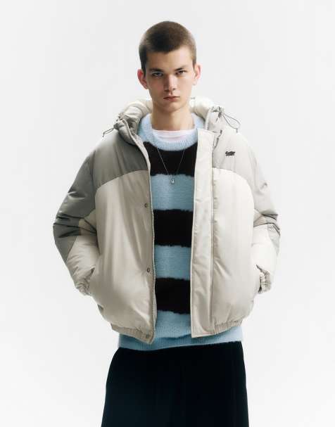 Pull&Bear - Beige dynejakke med paneldesign - view 1