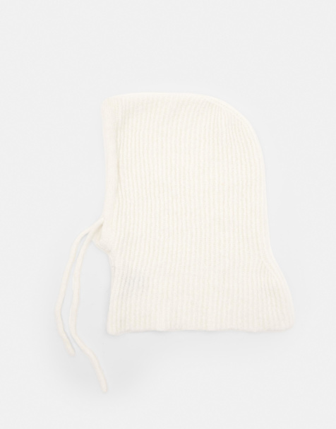 Pull&Bear – Beige, grovstickad balaclava - view 1