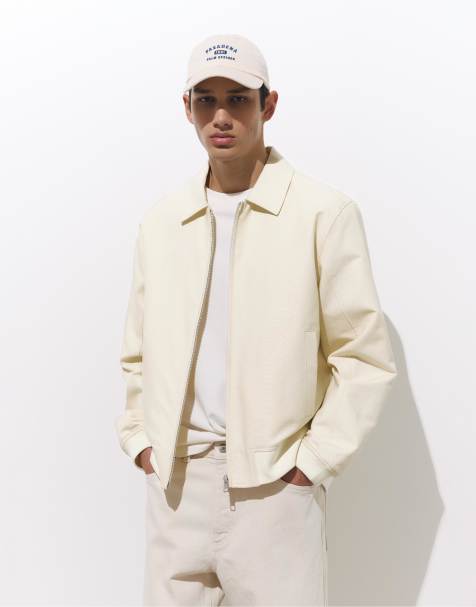 Pull&Bear – Beige, ribbad jacka - view 1