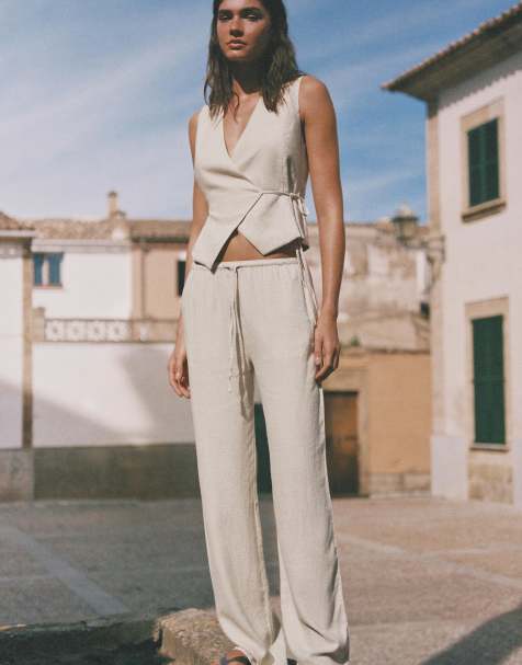 Pull&Bear - Beige rustikke bukser - view 1