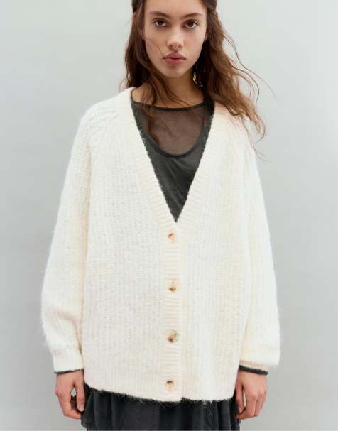 Pull&Bear - Beige strikket cardigan - view 1