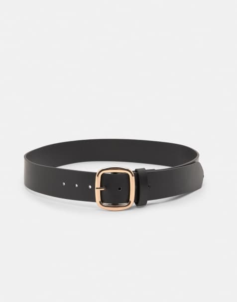 Pull&Bear Belt with square buckle in black - view 1
