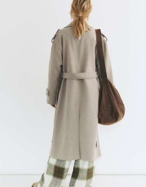 Pull&Bear Belted trench coat in beige