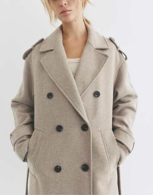 Pull&Bear Belted trench coat in beige